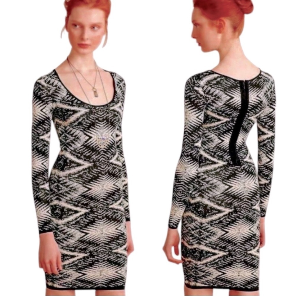$148 Anthropologie Jacquard Dress Small 2 4 Sheath Stretch Plenty Tracey Reese